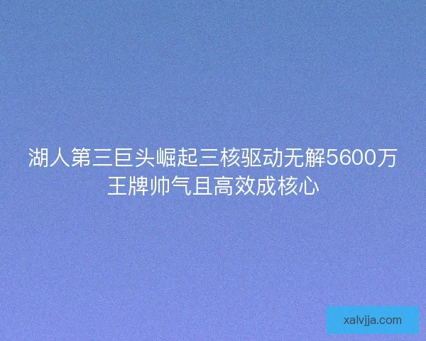 湖人第三巨头崛起三核驱动无解5600万王牌帅气且高效成核心 湖人第三巨头崛起三核驱动无解5600万王牌帅气且高效成核心