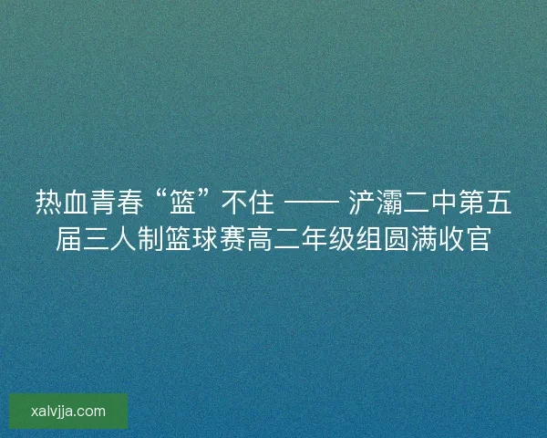 热血青春 “篮” 不住 —— 浐灞二中第五届三人制篮球赛高二年级组圆满收官