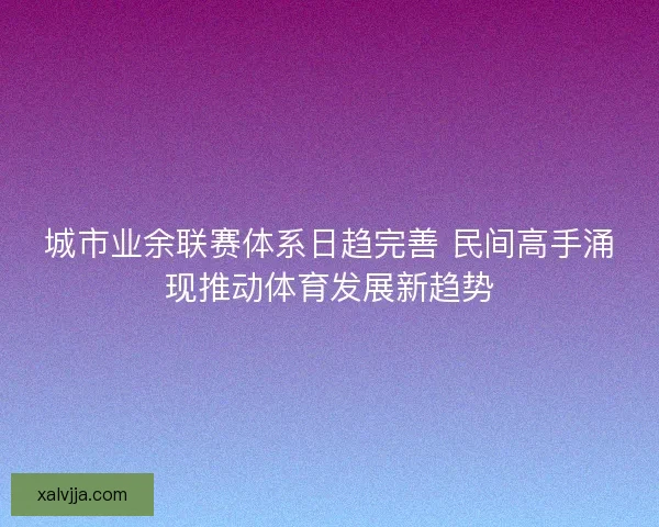 城市业余联赛体系日趋完善 民间高手涌现推动体育发展新趋势
